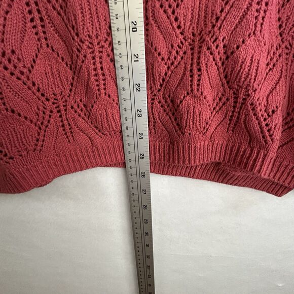 NWT Pink VNeck Sweater Granny Cottage Cozy Core Peace Love World Women’s Sz L - Picture 9 of 12